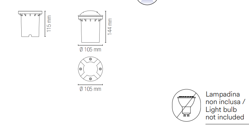 Faro carrabile ad incasso in acciaio inox IP67 lampada 1XGU10 non inclusa finitura acciaio,antracite o corten 4 side HUMMER Faro carrabile ad incasso in acciaio inox IP67 lampada 1XGU10 non inclusa finitura acciaio,antracite o corten 4 side HUMMER